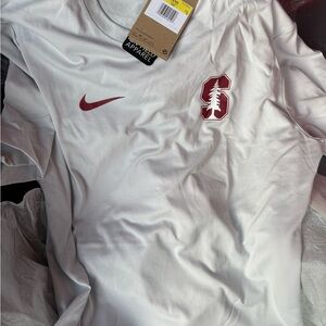Nike White and Red Stanford Men's Tee